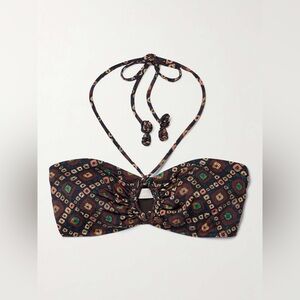 ULLA JOHNSON: CUTOUT PRINTED BIKINI TOP